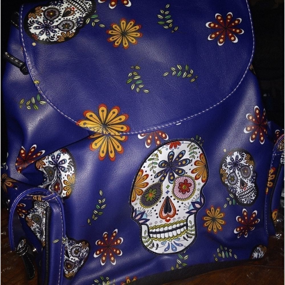 Day of The Dead Sugar Skull Backpack - Picture 2 of 5
